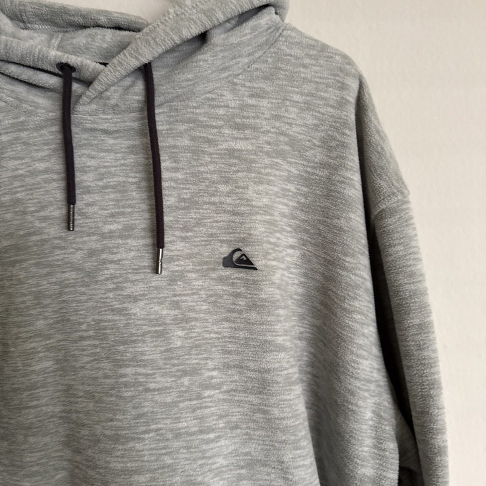 Quicksilver Hoodie Mens 2XL XXL Grey Pullover Hooded Surf Lightweight - Picture 5 of 12